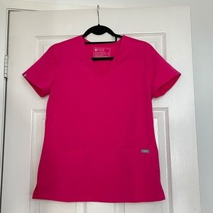 FIGS Hot Pink Scrub Top Size XS